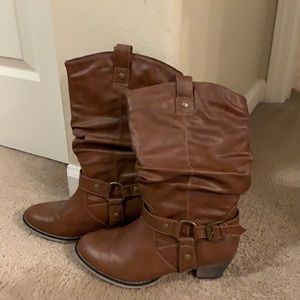 Western Style boots | brown | leather | calf high